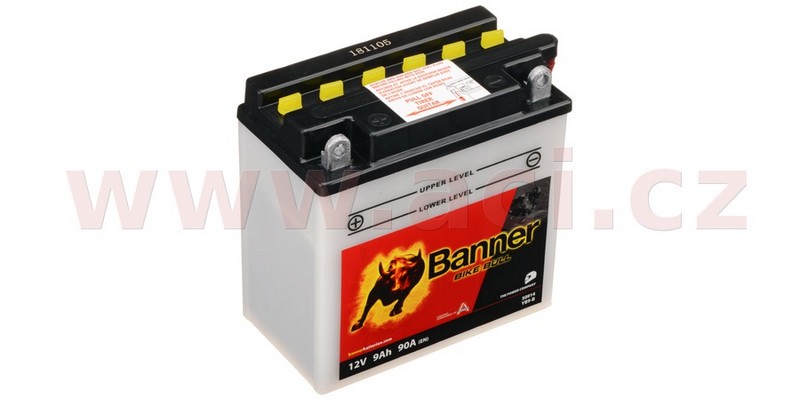baterie 12, YB9-B, 9Ah, 90A, Banner Bike Bull 135x75x139
