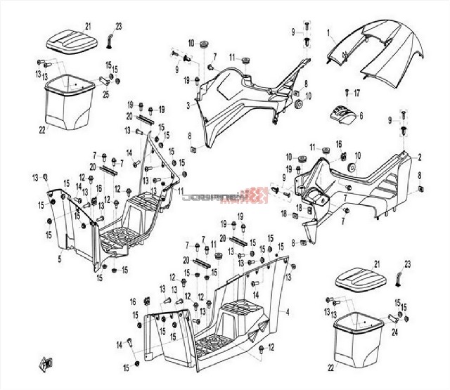 FOOTREST BOARD, LH stupák, X8