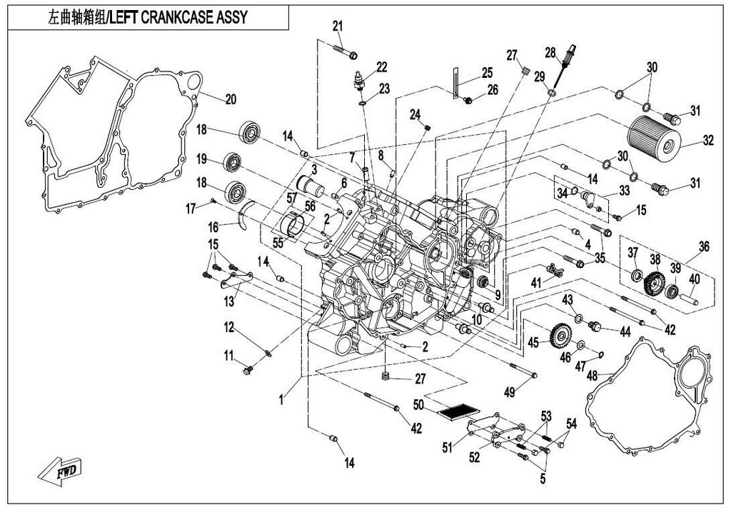 GASKET, LH CRANKCASE COVER - těsnění