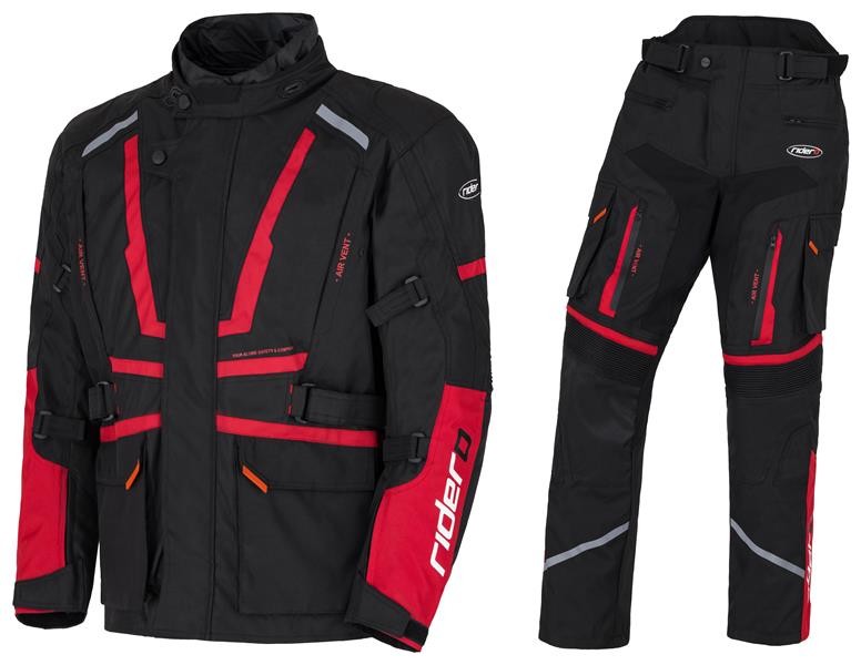 Komplet Jasper Adventure set - červený vel. XL