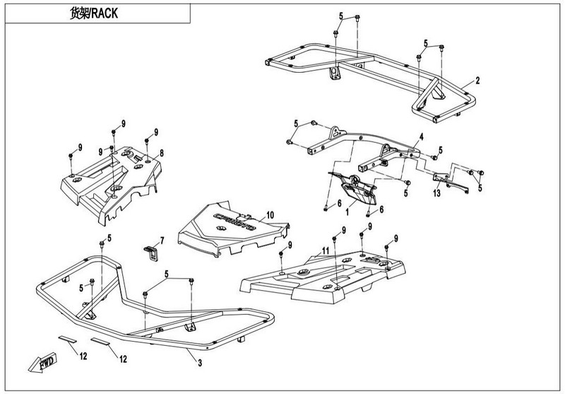 Levý přední nosič