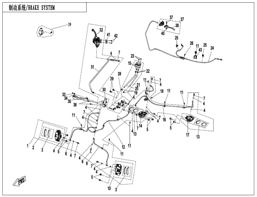 Levý zadní brzdič