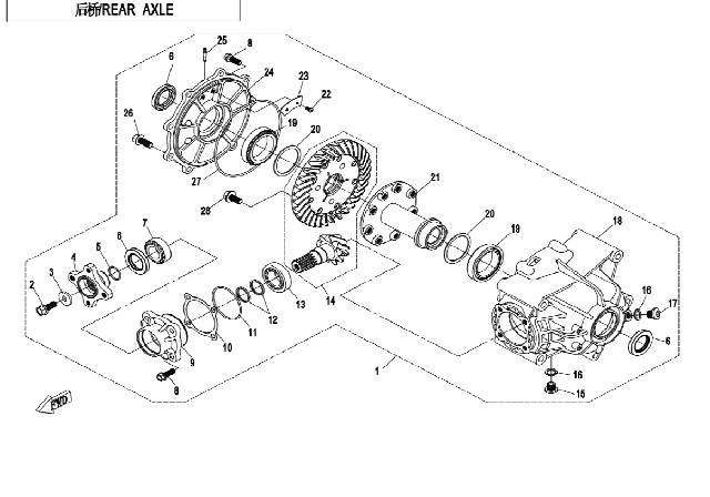 Pevný díl zadního diferenciálu X850 EURO4