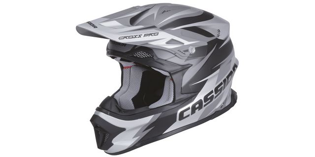PŘILBA CROSS PRO, CASSIDA - ČR (ČERNÁ MATNÁ/ŠEDÁ)