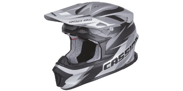 PŘILBA CROSS PRO, CASSIDA - ČR (ČERNÁ MATNÁ/ŠEDÁ)