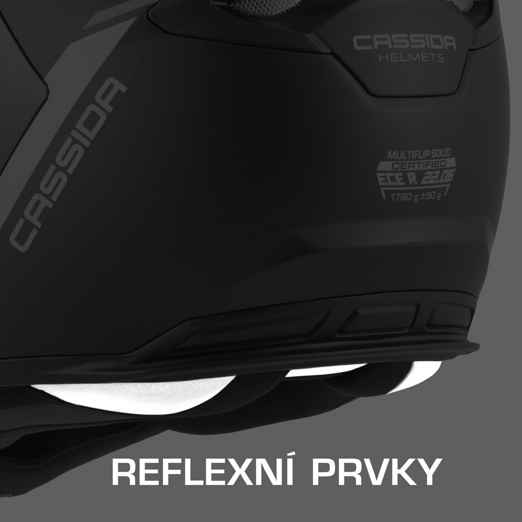 přilba MultiFlip Korp, CASSIDA, černá matná/žlutá fluo/šedá, vel. XL