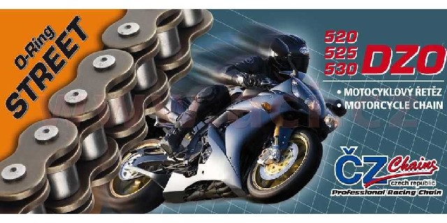 Řetěz 530DZO, ČZ (BARVA ČERNÁ, 100 ČLÁNKŮ VČ. NÝTOVACÍ SPOJKY RIVET)