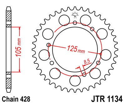 Řetězová rozeta 48 zubů JTR1134.48 JT