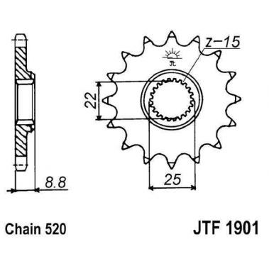 Řetězové kolečko 13zubů JTF 1901.13T