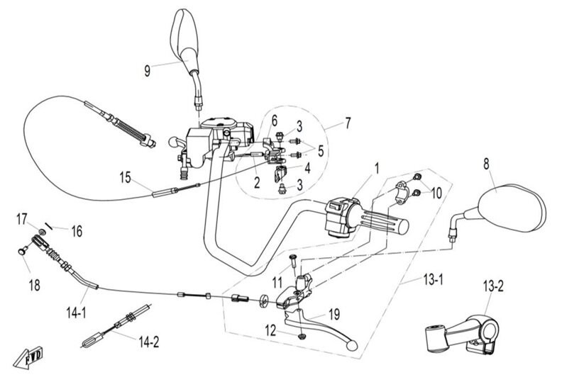 Spínač parkovací brzdy
