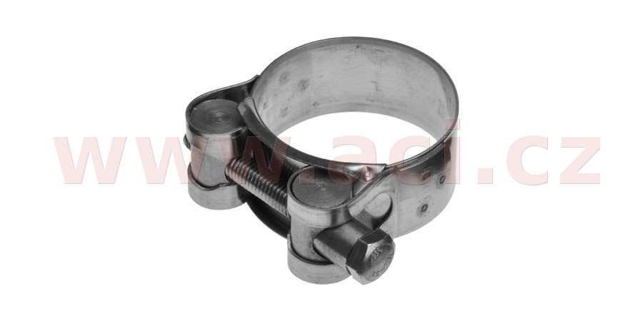 spona výfuku nerez plochá, průměr 36-39 mm, šířka 20 mm