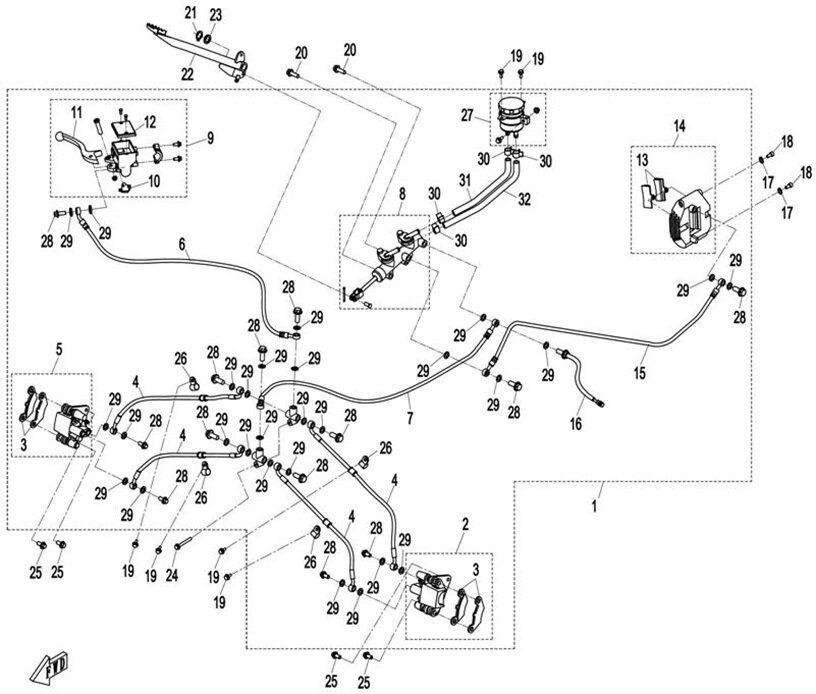 šroub brzdové soustav