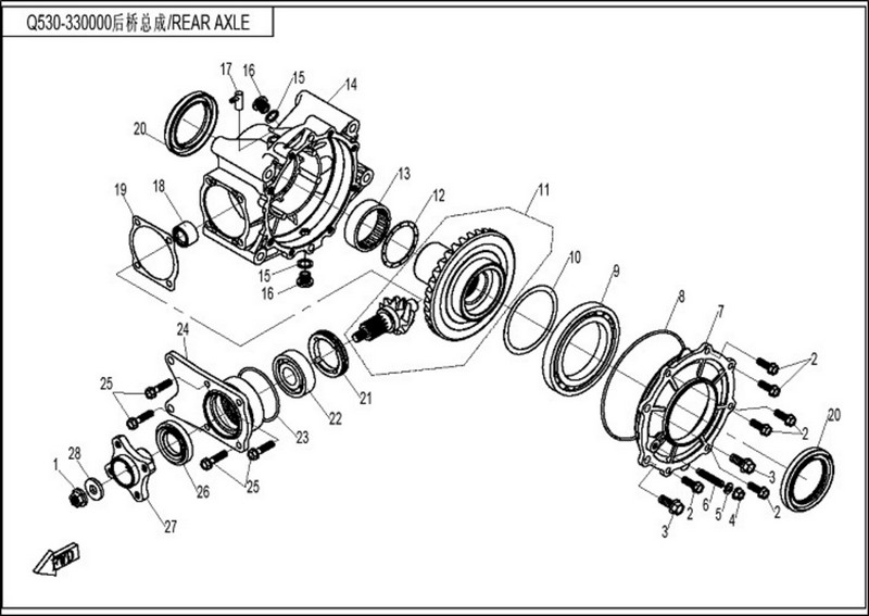 úchyt zadního brzdiče (pozice 17)