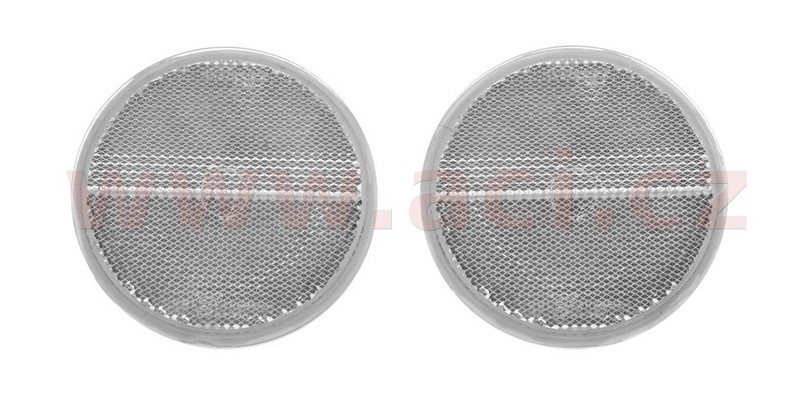 UNIVERZÁLNÍ ODRAZKA KULATÁ, PLASTOVÝ DRŽÁK SE ŠROUBEM M5, BÍLÁ (PRŮMĚR 78 MM) 2 KS