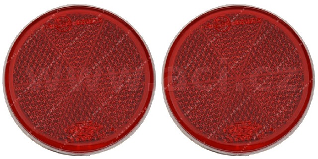 UNIVERZÁLNÍ ODRAZKA KULATÁ, PLASTOVÝ DRŽÁK SE ŠROUBEM M5, ORANŽOVÁ (PRŮMĚR 60 MM) (2 KS)