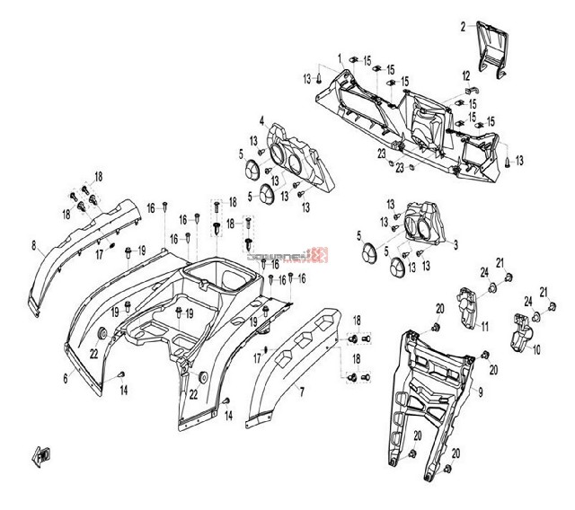 zadní lem x8 -  pravý